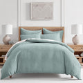 Levtex Home - Cloud Waffle Blue Haze Comforter Set - Full/Queen Comforter + Two Standard Pillow Cases - Waffle Weave - Blue Haze - Comforter (90 x 94in.) and Pillow Case (26 x 20in.) - Cotton