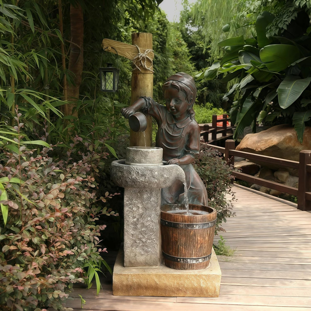 Top Outdoor Water Fountain Outside, Garden Water Fountain Decor for Gardens, Landscaping, Patios, Lawns