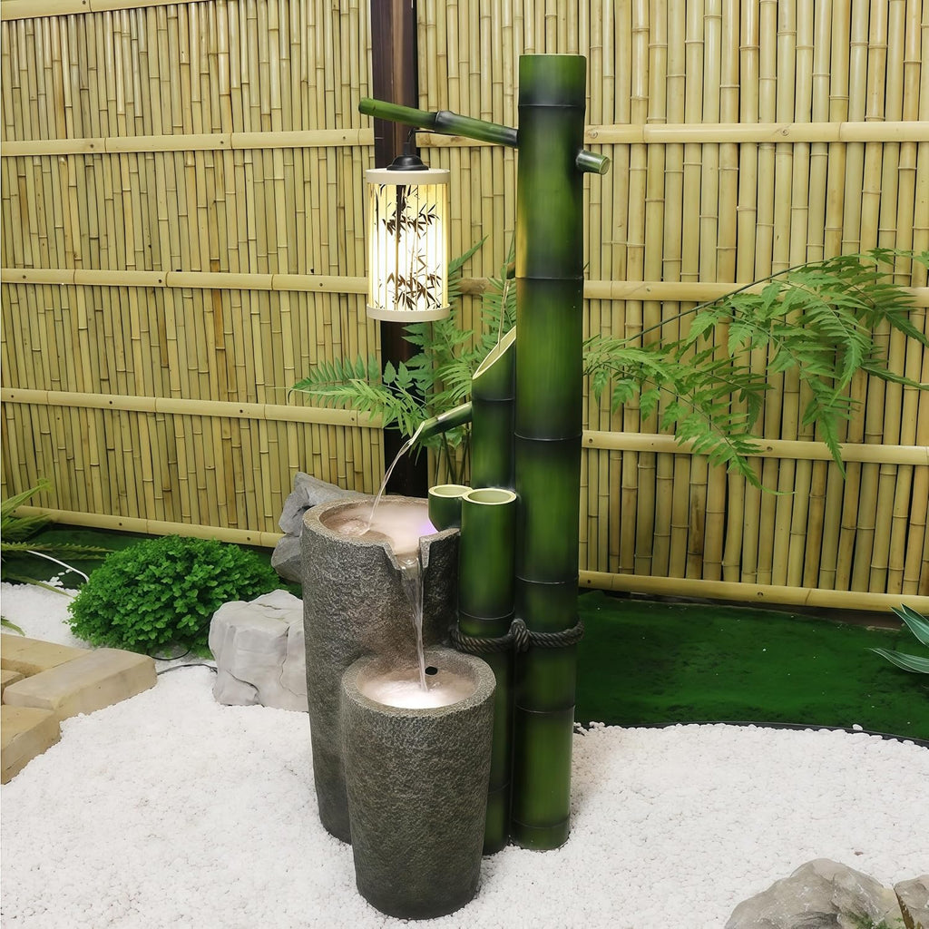 Top Outdoor Water Fountain Outside, Garden Water Fountain Decor for Gardens, Landscaping, Patios, Lawns (A)
