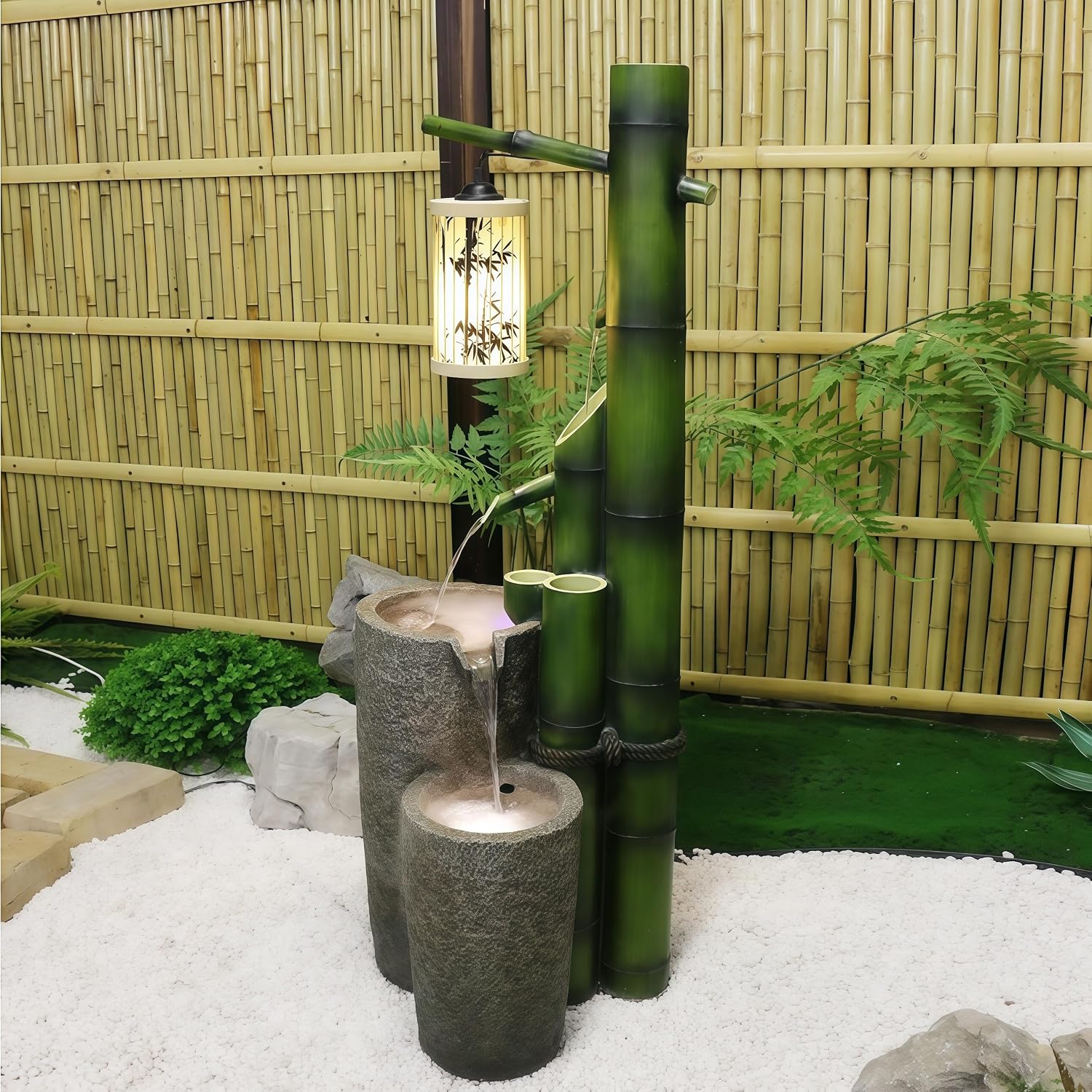 Top Outdoor Water Fountain Outside, Garden Water Fountain Decor for Gardens, Landscaping, Patios, Lawns (A)
