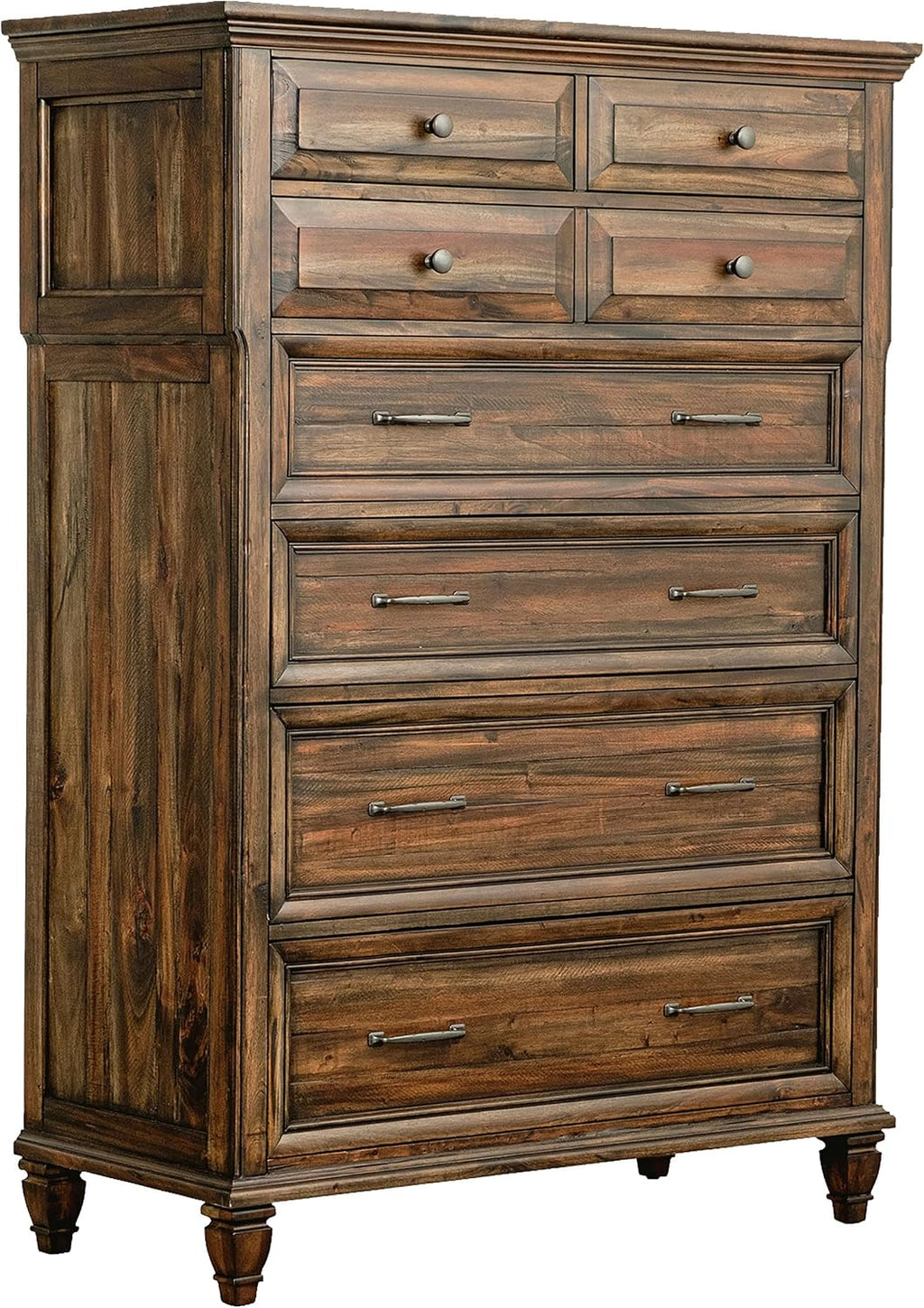Coaster Home Furnishings Avenue Traditional 5-Piece Bedroom Set Queen Size Panel Bed Frame 68-inch Headboard Weathered Burnished Brown 223031Q-S5