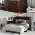 AFI, Northfield Murphy Bed Chest Queen with 6' Mattress, Storage Drawer & Built-in USB Charger, Burnt Amber
