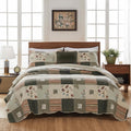 Greenland Home Sedona 100% Cotton Quilt Set, King (5 Piece), Gray