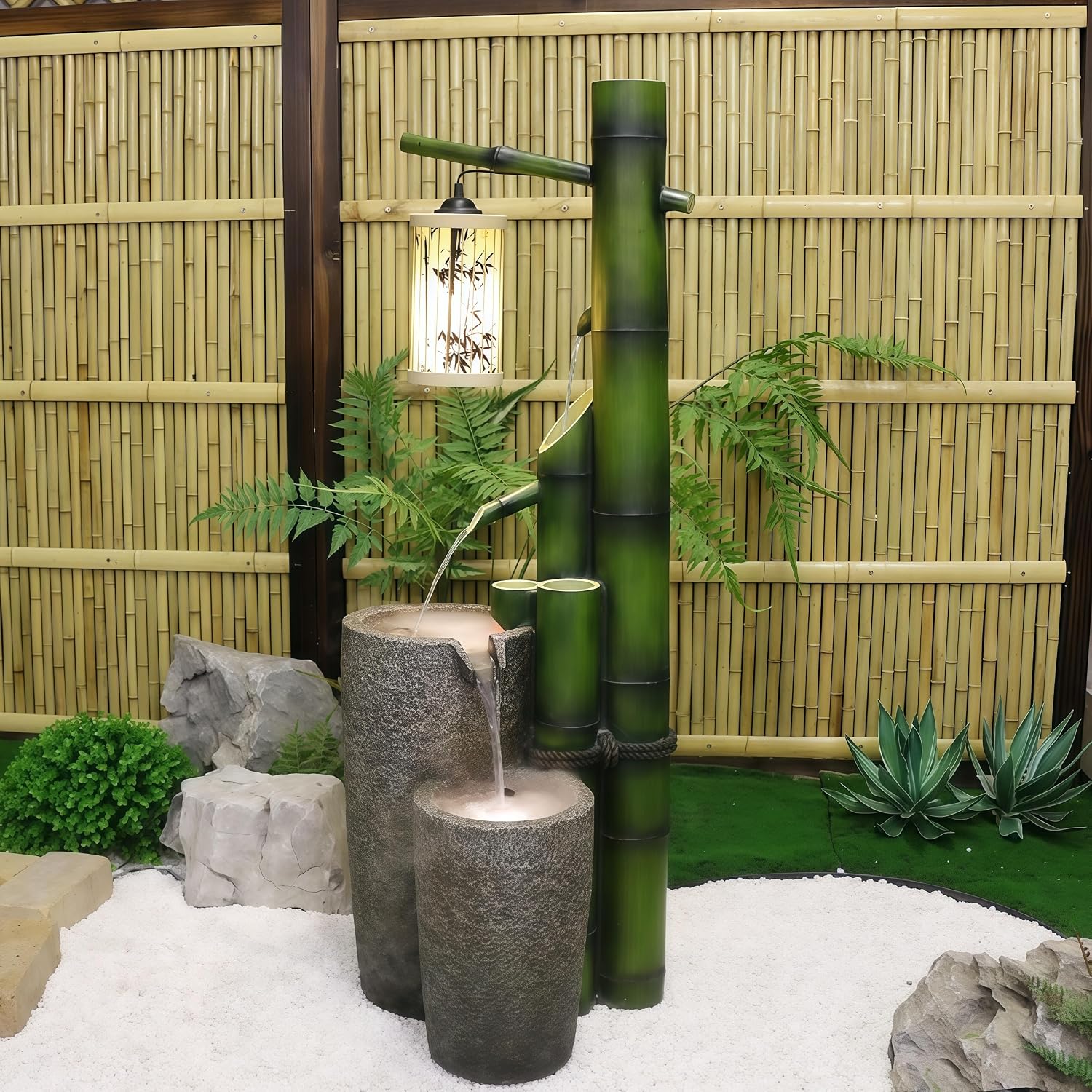 Top Outdoor Water Fountain Outside, Garden Water Fountain Decor for Gardens, Landscaping, Patios, Lawns (A)