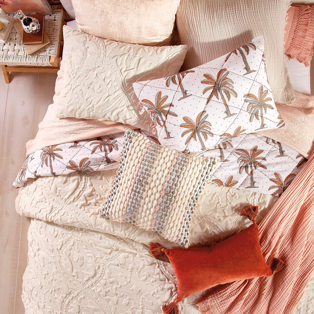 Peri Home Microsculpt Vintage Tile 3-Piece Comforter and Sham Set, Full/Queen, Linen