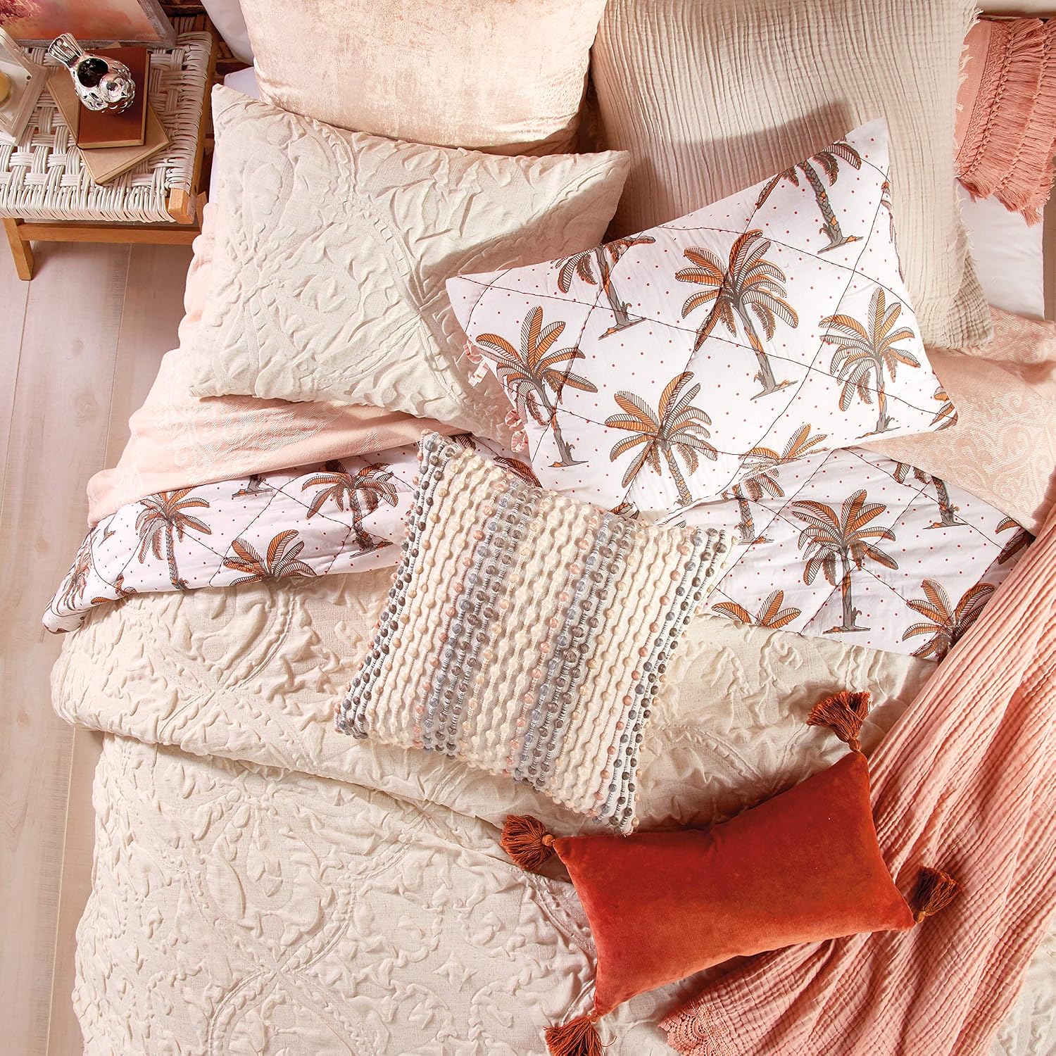Peri Home Microsculpt Vintage Tile 3-Piece Comforter and Sham Set, Full/Queen, Linen