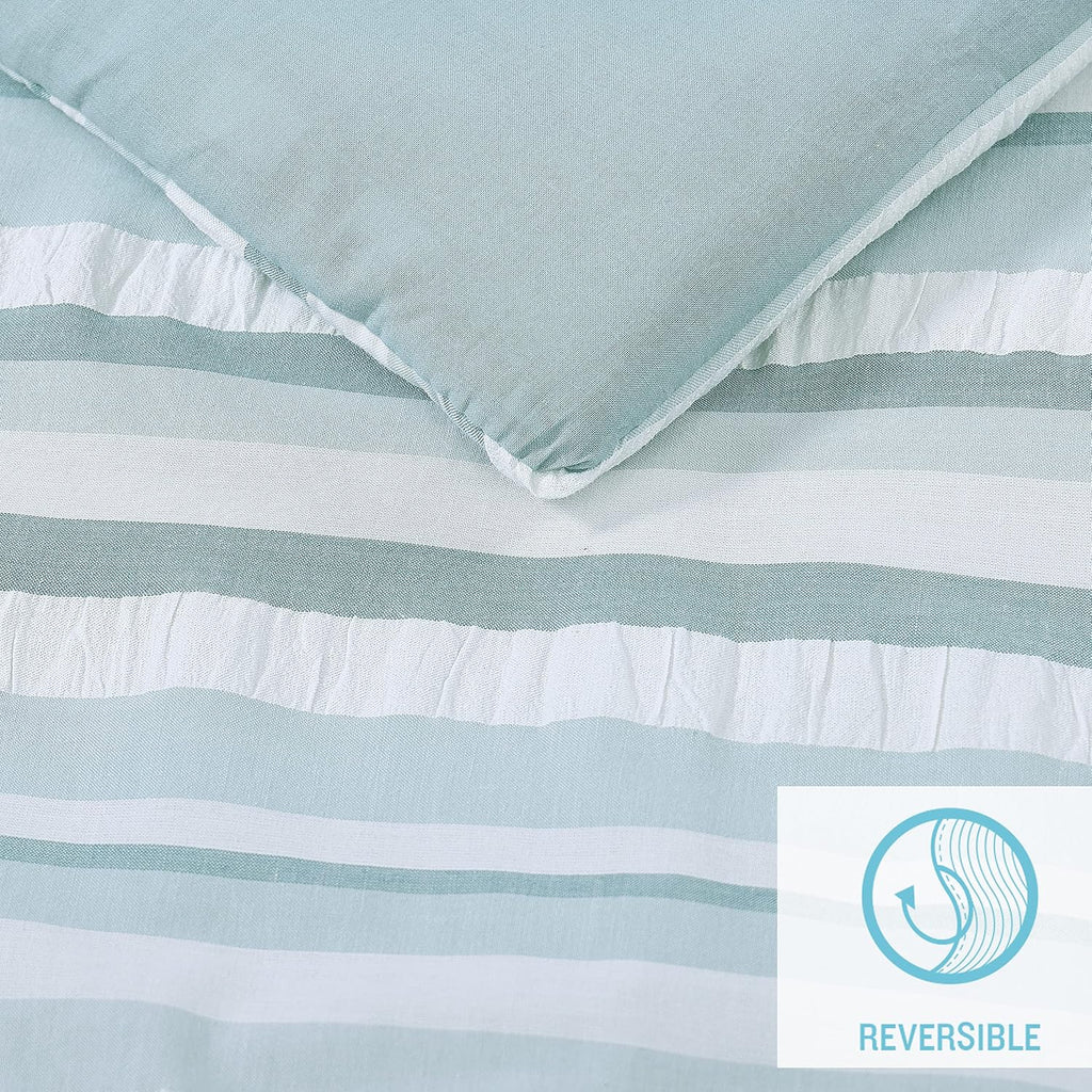Tommy Bahama - Queen Comforter Set, Cotton Reversible Bedding with Matching Shams, Bedding Set for All Seasons (Clearwater Cay Blue, Queen)